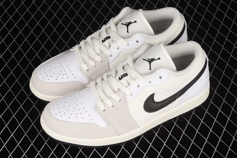 All categories Air Jordan Jordan series basketball shoes Air Jordan 1 Low G version pure original Air Jordan 1 Low AJ1 Joe 1 white and black canvas stitching low-top cultural leisure sports shoes DC3533-100